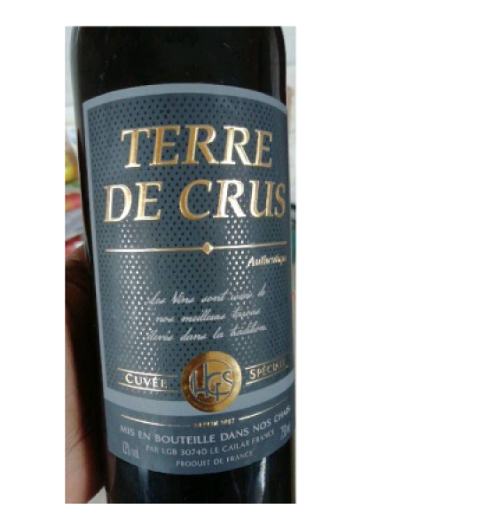 TERRE DE CRU ROUGE MERLOT 75CL