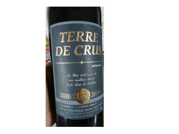 TERRE DE CRU ROUGE MERLOT 75CL